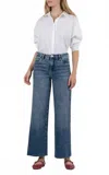 Kut From The Kloth Meg High Rise Wide Leg Jean In Family With Med Base Wash In Blue