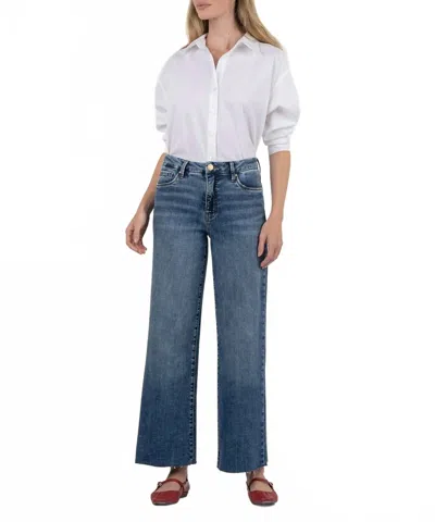 Kut From The Kloth Meg High Rise Wide Leg Jean In Family With Med Base Wash In Blue