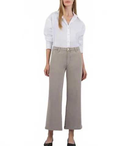 Kut From The Kloth Meg High Rise Wide Leg Jeans In Coffee Cream In Brown