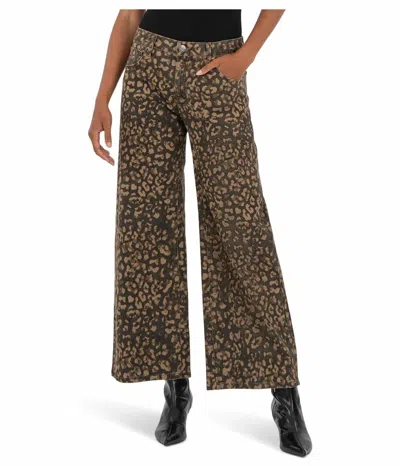 Kut From The Kloth Meg High Rise Wide Leg Jeans In Wood In Brown