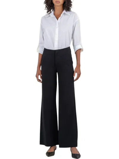 Kut From The Kloth Meg High Rise Wide Leg Twill Trouser Pants In Black