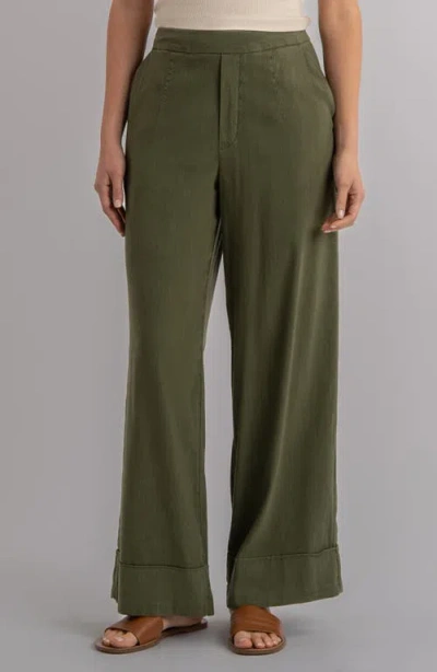 Kut From The Kloth Meg High Waist Ankle Wide Leg Pants In Green
