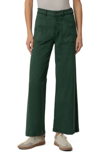 Kut From The Kloth Meg High Waist Ankle Wide Leg Pants In Green