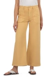 Kut From The Kloth Meg High Waist Ankle Wide Leg Twill Pants In Brown