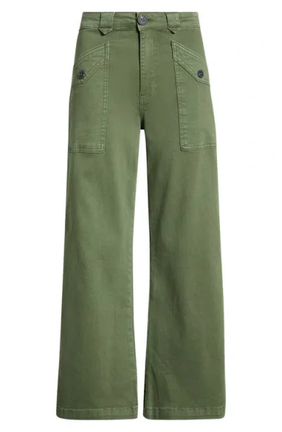 Kut From The Kloth Meg High Waist Ankle Wide Leg Utility Pants In Green