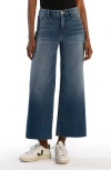 Kut From The Kloth Meg Fab Ab High Waist Raw Hem Ankle Wide Leg Jeans In Formidable