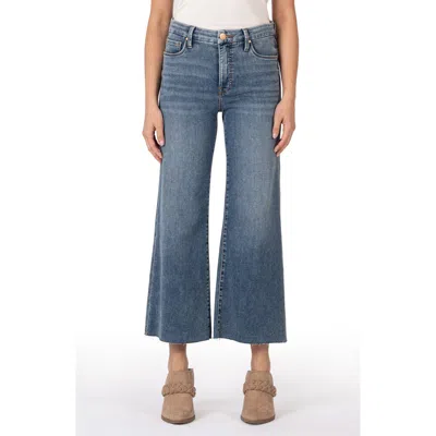 Kut From The Kloth Meg High Waist Raw Hem Ankle Wide Leg Jeans In Gripping