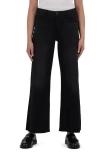 Kut From The Kloth Meg High Waist Raw Hem Wide Leg Jeans In Black