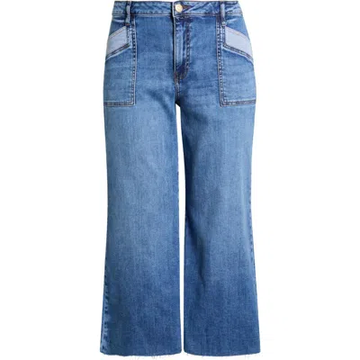 Kut From The Kloth Meg High Waist Raw Hem Wide Leg Jeans In Blue