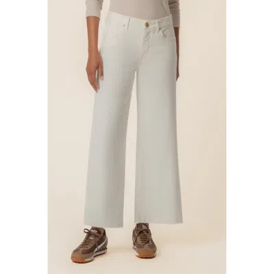 Kut From The Kloth Meg High Waist Raw Hem Wide Leg Jeans In White