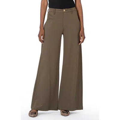 Kut From The Kloth Meg High Waist Super Wide Leg Twill Pants In Olive
