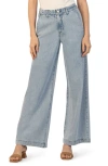 Kut From The Kloth Meg Fab Ab High Waist Raw Hem Ankle Wide Leg Jeans In Light Wash