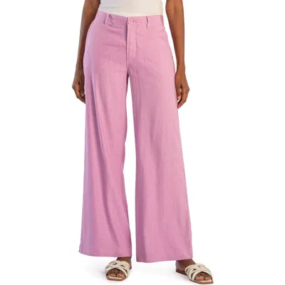 Kut From The Kloth Meg High Waist Wide Leg Linen Blend Pants In Orchid