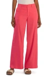 Kut From The Kloth Meg High Waist Wide Leg Linen Blend Pants In Punch