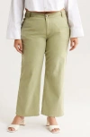 Kut From The Kloth Meg High Waist Wide Leg Twill Pants In Green