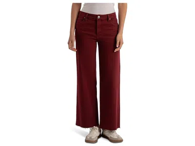 Kut From The Kloth Meg High Rise Fab Ab Wide Leg Jeans In Maroon In Red