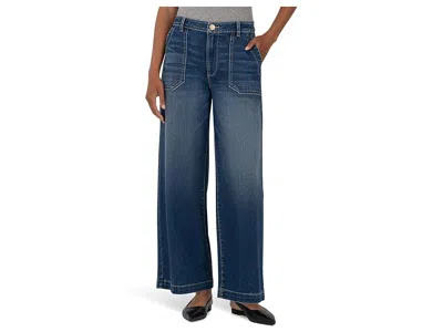 Kut From The Kloth Meg High-rise Wide Leg Pants W/ Pork Chop Pockets In Blue