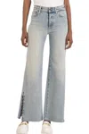 Kut From The Kloth Meg Cuffed Mid Rise Ankle Wide Leg Jeans In Blue