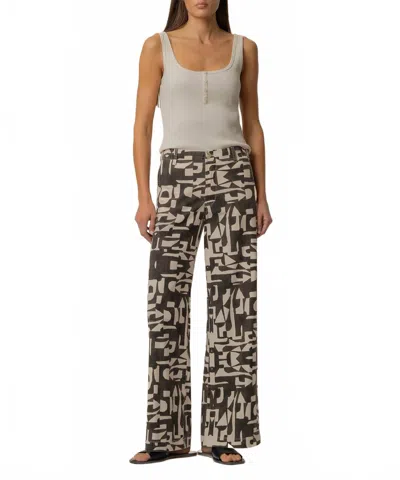 Kut From The Kloth Meg Linen Wide Leg Pant In Chocolate In Brown