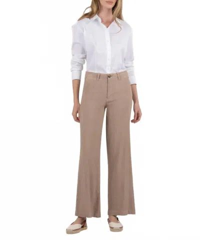 KUT FROM THE KLOTH MEG LINEN WIDE LEG PANTS IN KHAKI
