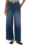 Kut From The Kloth Meg Mid Rise Ankle Wide Leg Jeans In Blue