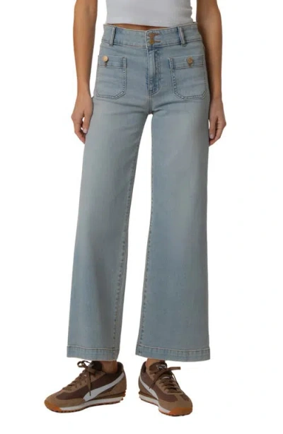 Kut From The Kloth Meg Patch Pocket High Waist Ankle Wide Leg Jeans In Gray