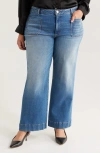 Kut From The Kloth Meg Patch Pocket High Waist Wide Leg Jeans In Blue