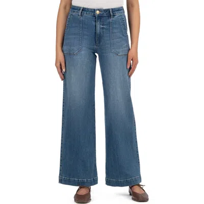 Kut From The Kloth Meg Patch Pocket High Waist Wide Leg Jeans In Friendship