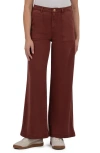 Kut From The Kloth Meg Patch Pocket High Waist Wide Leg Pants In Brown