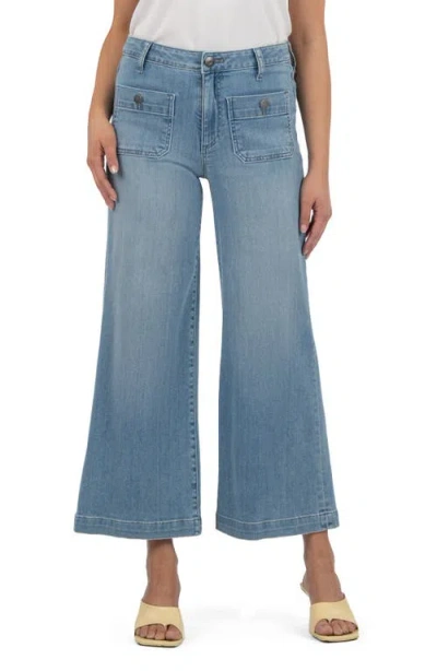 Kut From The Kloth Meg Patch Pocket Mid Rise Ankle Wide Leg Jeans