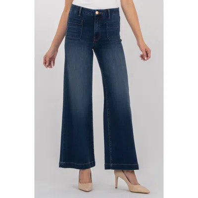 Kut From The Kloth Meg Patch Pocket Wide Leg Jeans In Black