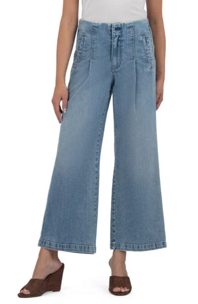 Kut From The Kloth Meg Pleated High Waist Crop Wide Leg Jeans