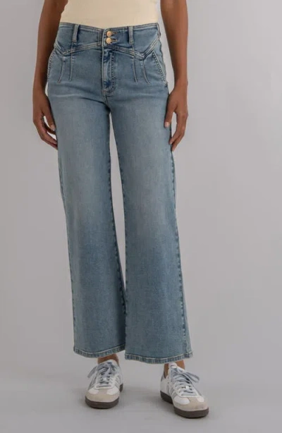 Kut From The Kloth Meg Pleated High Waist Wide Leg Pants In Blue