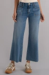Kut From The Kloth Meg Raw Hem High Waist Ankle Wide Leg Jeans In Blue