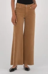 Kut From The Kloth Meg Raw Hem High Waist Wide Leg Corduroy Pants In Brown