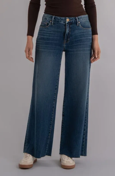 Kut From The Kloth Meg Raw Hem High Waist Wide Leg Jeans In Blue