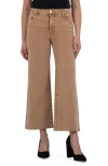 Kut From The Kloth Meg Raw Hem High Waist Wide Leg Jeans In Brown