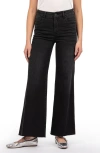 Kut From The Kloth Meg High Rise Velveteen Wide Leg Trousers In Black In Uplifting