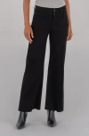 Kut From The Kloth Meg High Waist Raw Hem Wide Leg Jeans In Black