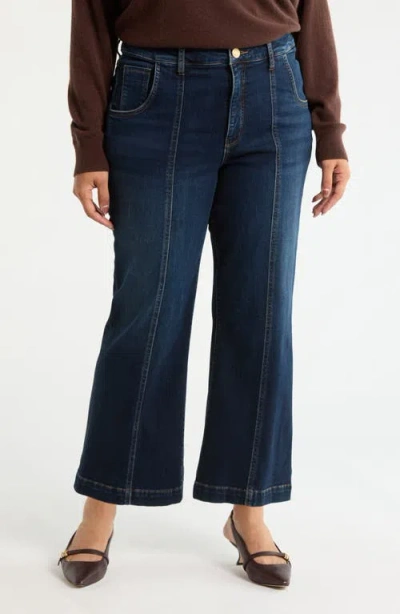 Kut From The Kloth Meg Seamed Fab Ab High Waist Ankle Wide Leg Jeans In Blue