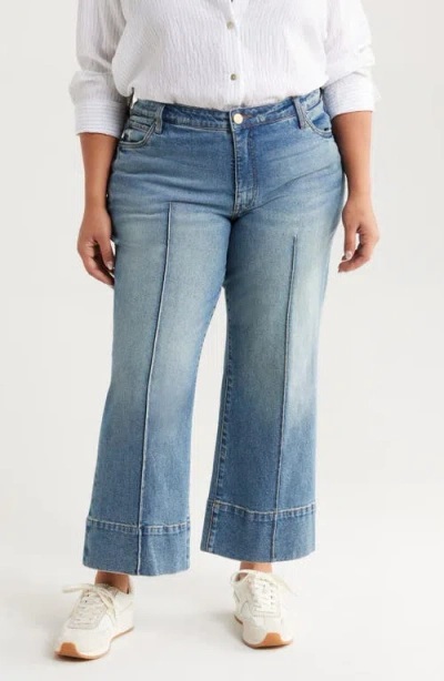 Kut From The Kloth Meg Seamed High Waist Ankle Wide Leg Jeans In Blue