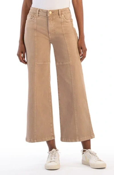 Kut From The Kloth Meg Seamed High Waist Ankle Wide Leg Jeans In Stone