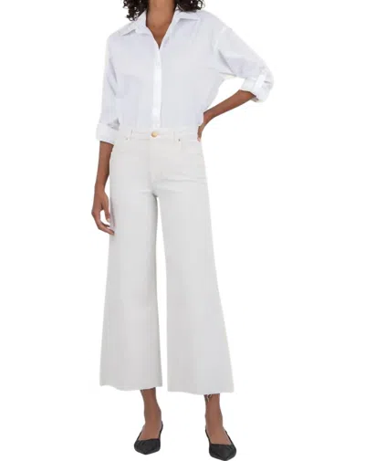 Kut From The Kloth Meg Velvet High Rise Wide Leg Pants In Ecru In White