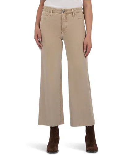 Kut From The Kloth Meg Wide Leg Jeans In Biscuit Wash In Green