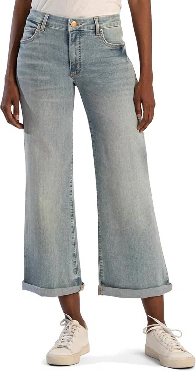 Kut From The Kloth Meg Wide Leg Jeans In Check In Multi
