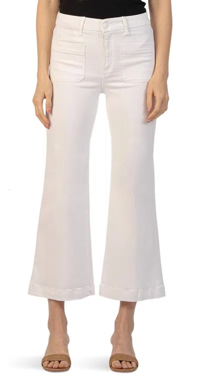 Kut From The Kloth Meg Wide Leg Patch Pocket Jeans In Optic White