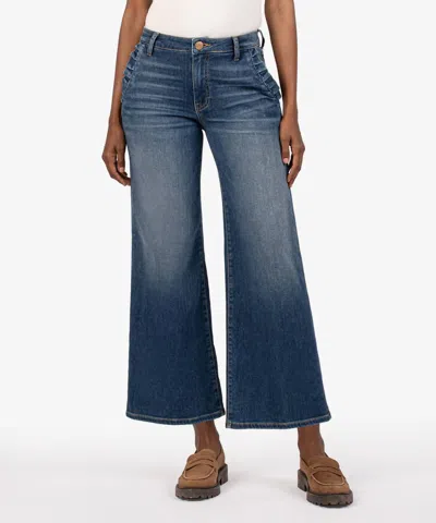 Kut From The Kloth Meg Wide Leg Pleated Pocket Jeans In Superb In Multi
