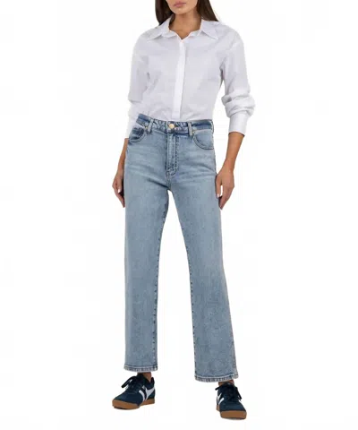 Kut From The Kloth Melissa High Rise Straight Leg Jeans In Steadfast In White