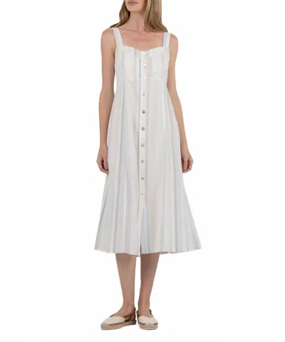 Kut From The Kloth Midi Slip Dress In Blue/cream In White