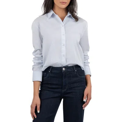 Kut From The Kloth Milla Crop Shirt In Light Blue